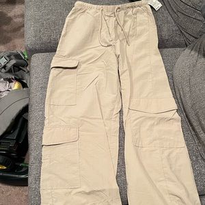 Pacsun Cream/Tan Parachute Pants